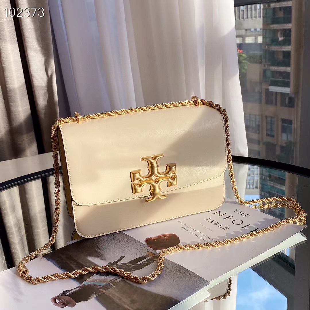 Tory Burch ～TB新款大号豆腐包 四个颜色 黑色、酒红色、棕色、米白 链条可以单肩和斜挎两用