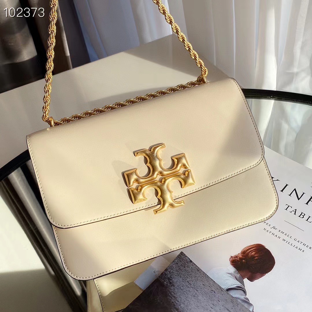 Tory Burch ～TB新款大号豆腐包 四个颜色 黑色、酒红色、棕色、米白 链条可以单肩和斜挎两用