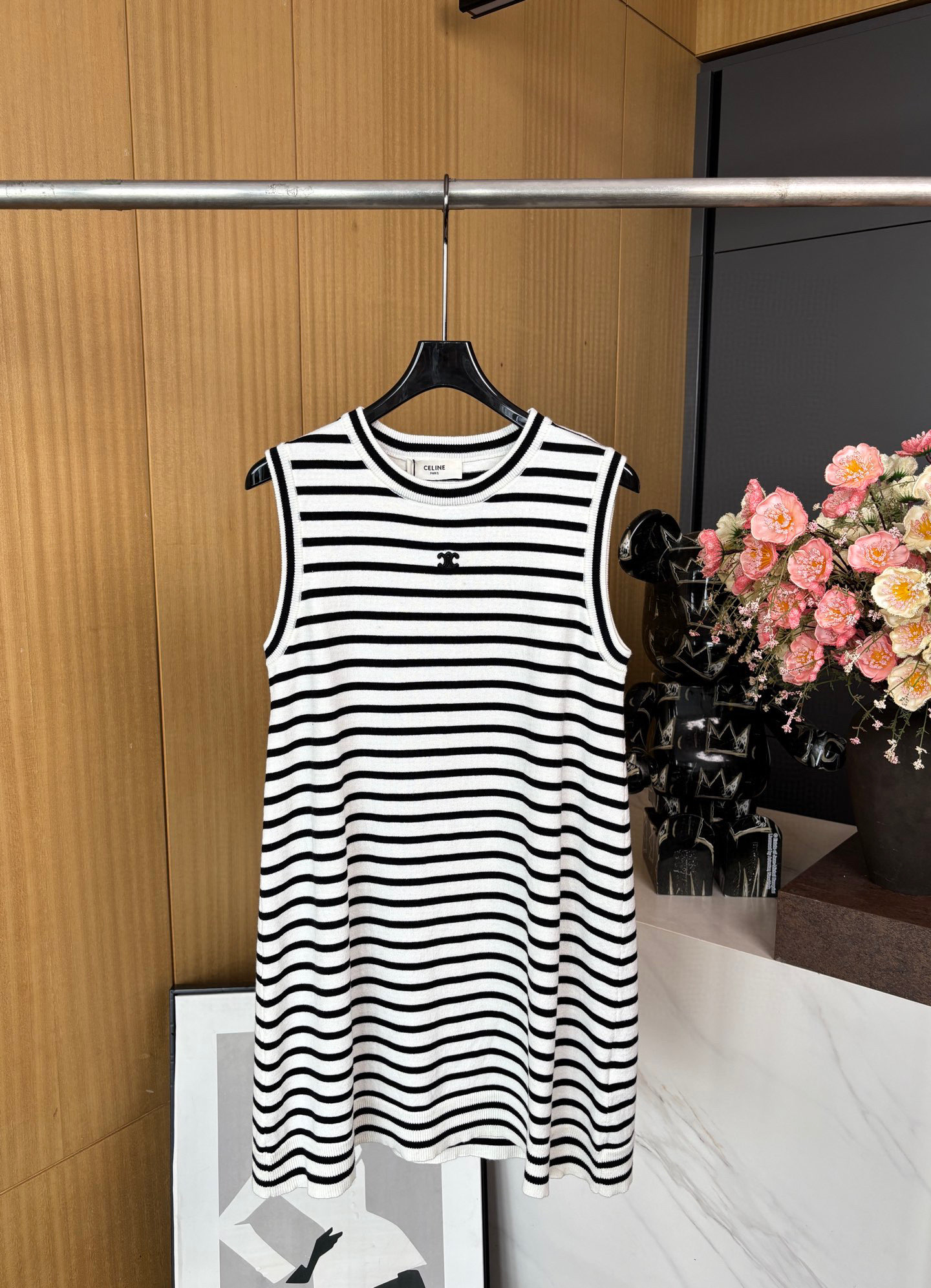 NO:331967,Celine Spring and Summer New Wool Striped Dress Soft Wool Fabric Contrast Striped Pattern, Brand Embroidery on the chest, Ribbed Neckline and Hem, Casual Style SML, Celine, Skirts, Alexander Wang19860909Celine 春夏新款 羊毛条纹连衣裙 柔软羊毛面料制作 撞色条纹图案、胸口饰有品牌标识刺绣、罗纹领口和下摆、休闲版型 码数SML,,celine,skirts,alexander wang,Women's clothing