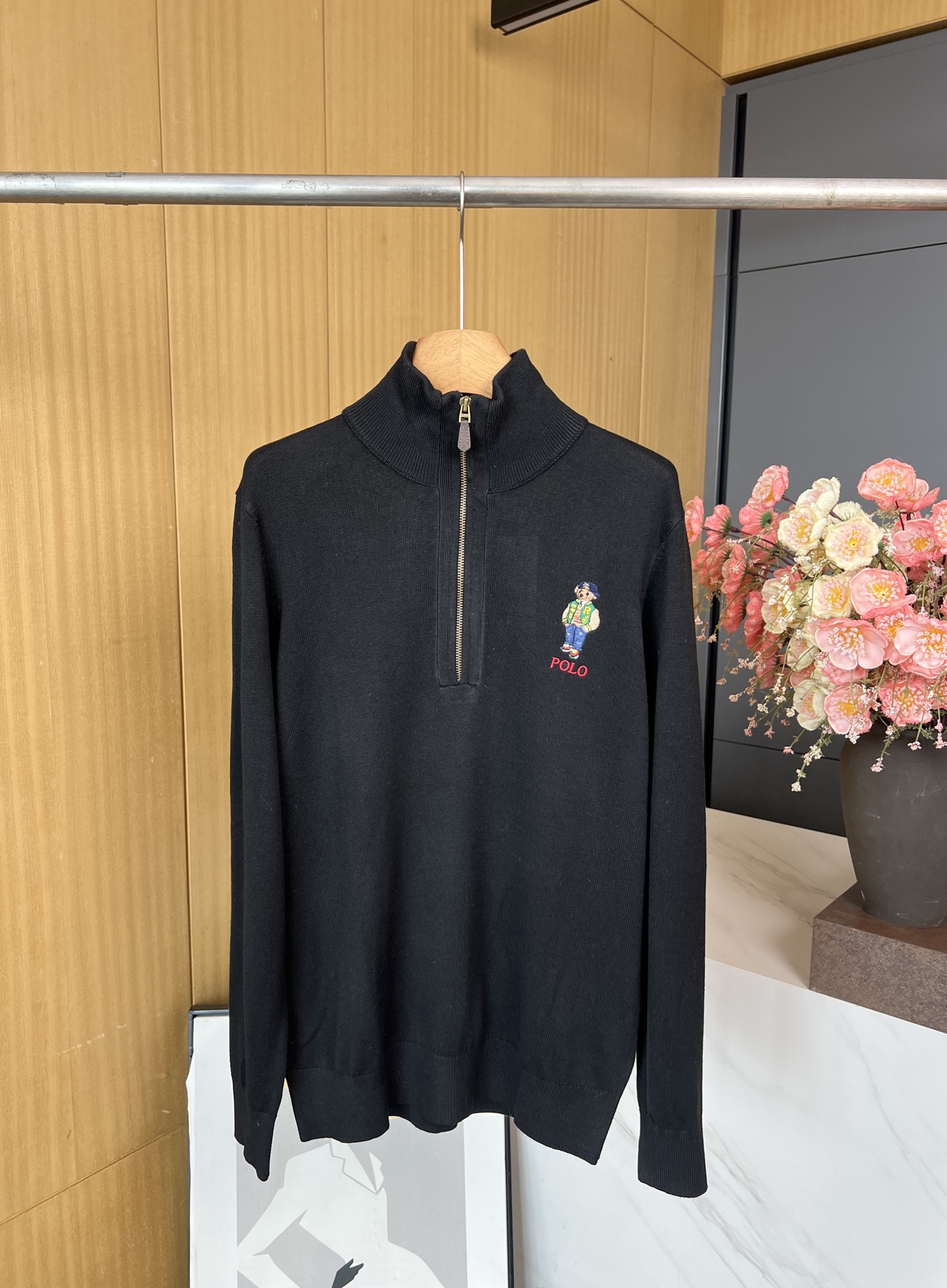 NO:500994,Men's Polo Ralph Lauren New autumn and winter Half-zipper turtleneck sweater, cute bear embroidered logo on the chest, fabric with high-quality wool, cuffs and hem elastic design, casual style S M L XL,,loro piano,sweaters,alexander wang19860909男款Polo Ralph Lauren 拉夫劳伦 秋冬新款 半拉链高领毛衣、胸前可爱小熊刺绣logo、面料采用优质羊毛、袖口和下摆罗纹弹性设计、休闲版型 码数S M L XL,,loro piana,sweaters,alexander wang,Women's clothing