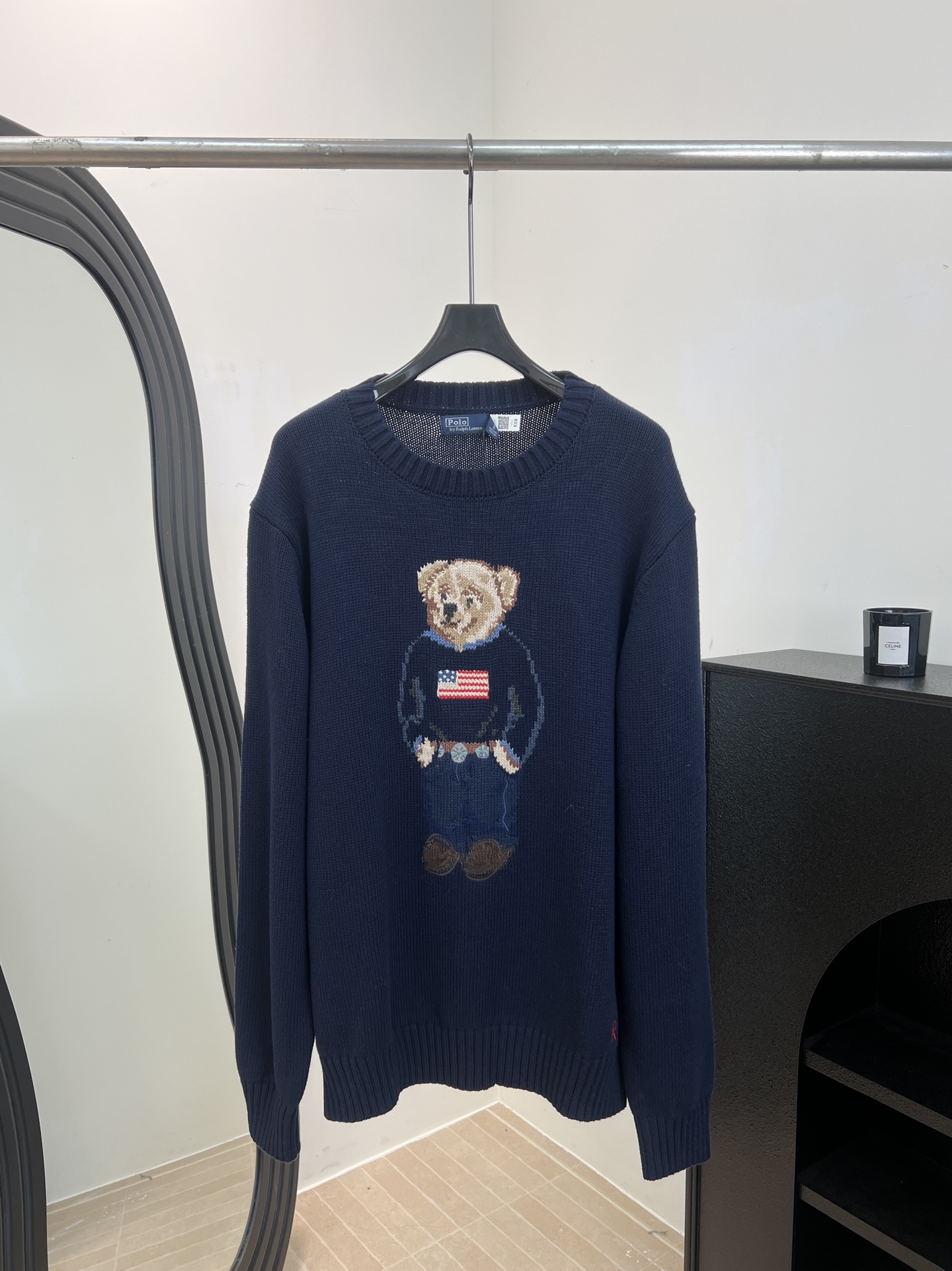 NO:708383,Ralph Lauren early spring new style classic bear sweater, dark blue pure cotton knit, bear wearing American flag sweater + jeans, casual fit, size M L XL,,loro piana,jeans,sweaters,19860909Ralph Lauren 拉夫劳伦 早春新款 经典小熊毛衣、深藏青色纯棉针织、小熊穿美国国旗毛衣+牛仔裤、休闲版型 码数M L XL,,loro piana,jeans,sweaters,,Women's clothing