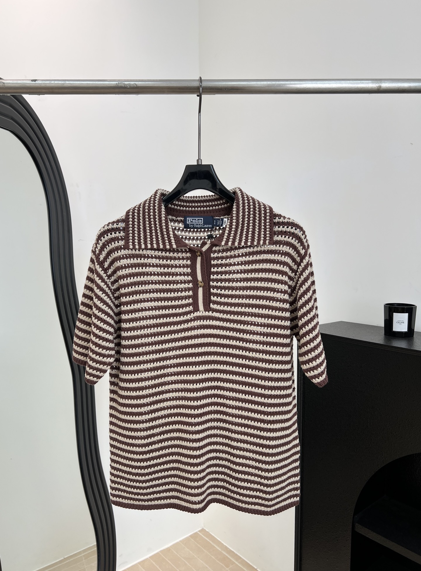 NO:739758,Ralph Lauren spring and summer new style striped knitted short-sleeves, made of custom-dyed and custom-spun yarn, half-button hollow design, super good-looking upper body, classic style, casual fit, size S M L,, loro piana, T-shirt,19860909Ralph Lauren 拉夫劳伦 春夏新款 条纹针织短袖、采用定染定纺纱线、福利半扣镂空设计、上身超级好看、经典款式、休闲版型 码数S M L,,loro piana,T-shirt,,Women's clothing