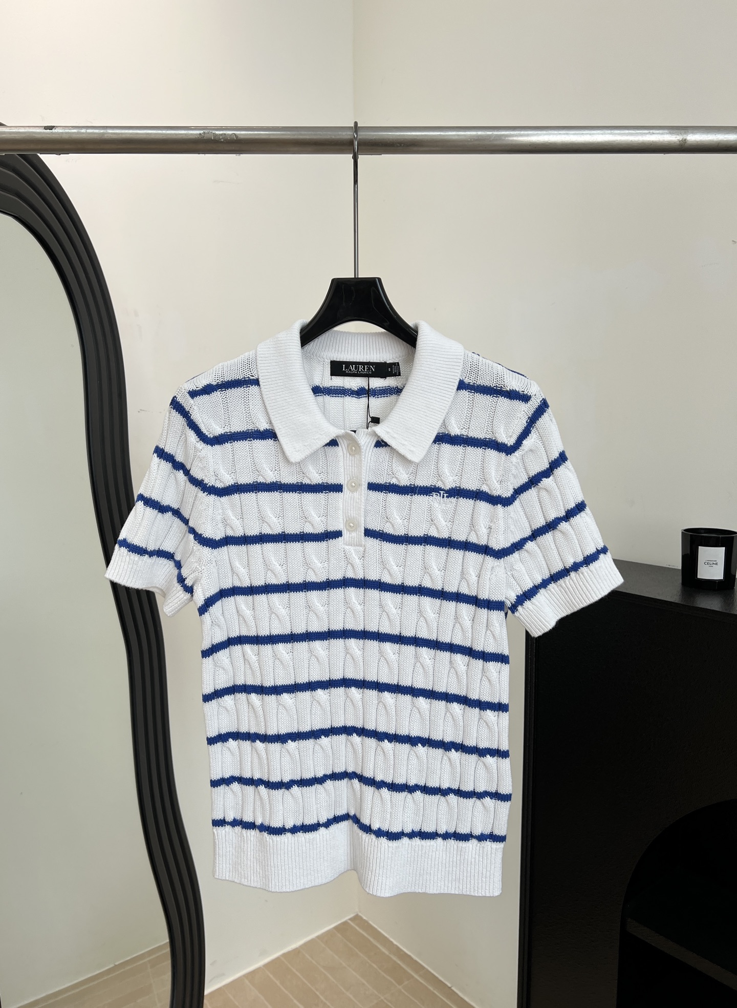NO:739756,LAUREN RALPH LAUREN New spring and summer cable knitted cotton short-sleeved Polo shirt, made of soft and breathable cotton fabric, twist knitted texture for a more layered feel, casual fit, size S M L, loro piana, T-shirt,19860909LAUREN RALPH LAUREN 拉夫劳伦 春夏新款 绞花编结棉质短袖Polo衫、采用柔软透气棉质面料、麻花针织纹理让层次感更足、休闲版型 码数S M L,,loro piana,T-shirt,,Women's clothing