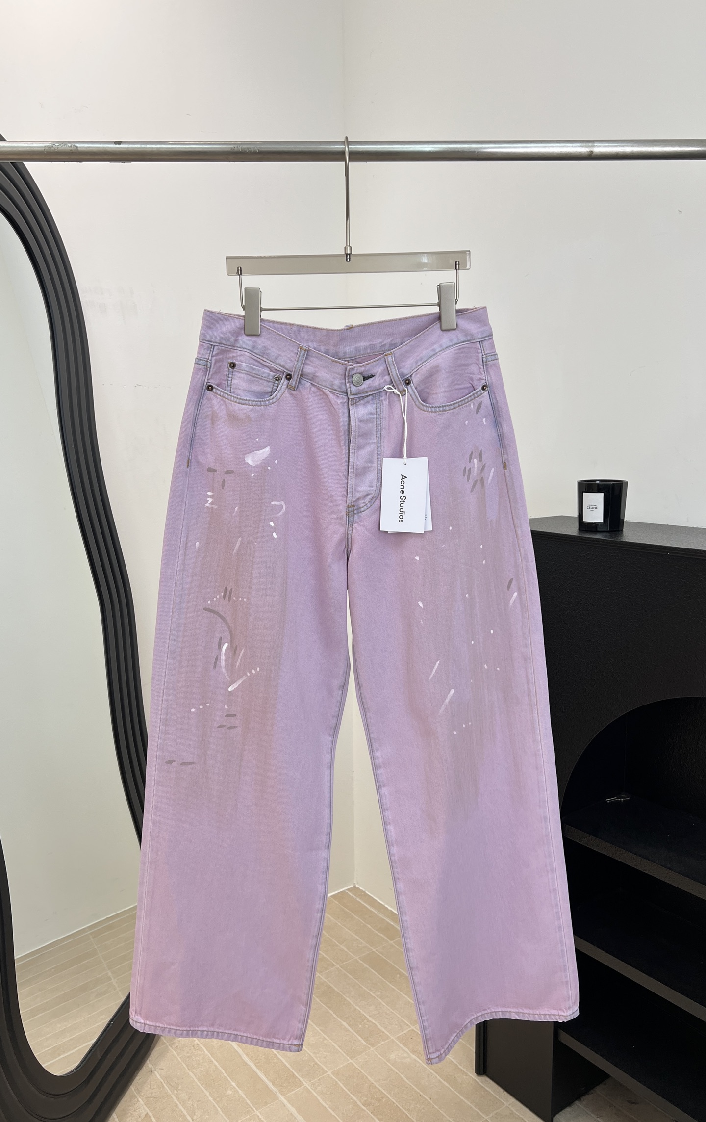 NO:889814,Acne Studio* new spring and summer style distressed denim wide-leg pants with ink splash, made of pure cotton material, distressed to give a retro faded texture, painted spots with hand-splash effect, loose fit, same size for men and women, size XXS XS S M L XL,,acne studios,dior,19860909Acne Studio* 春夏新款 泼墨做旧牛仔阔腿裤、采用纯棉材质、做旧处理呈现出复古褪色的质感、手工泼墨效果的彩绘斑点、宽松版型、男女同款 码数XXS XS S M L XL,,acne studios,dior,,Women's clothing