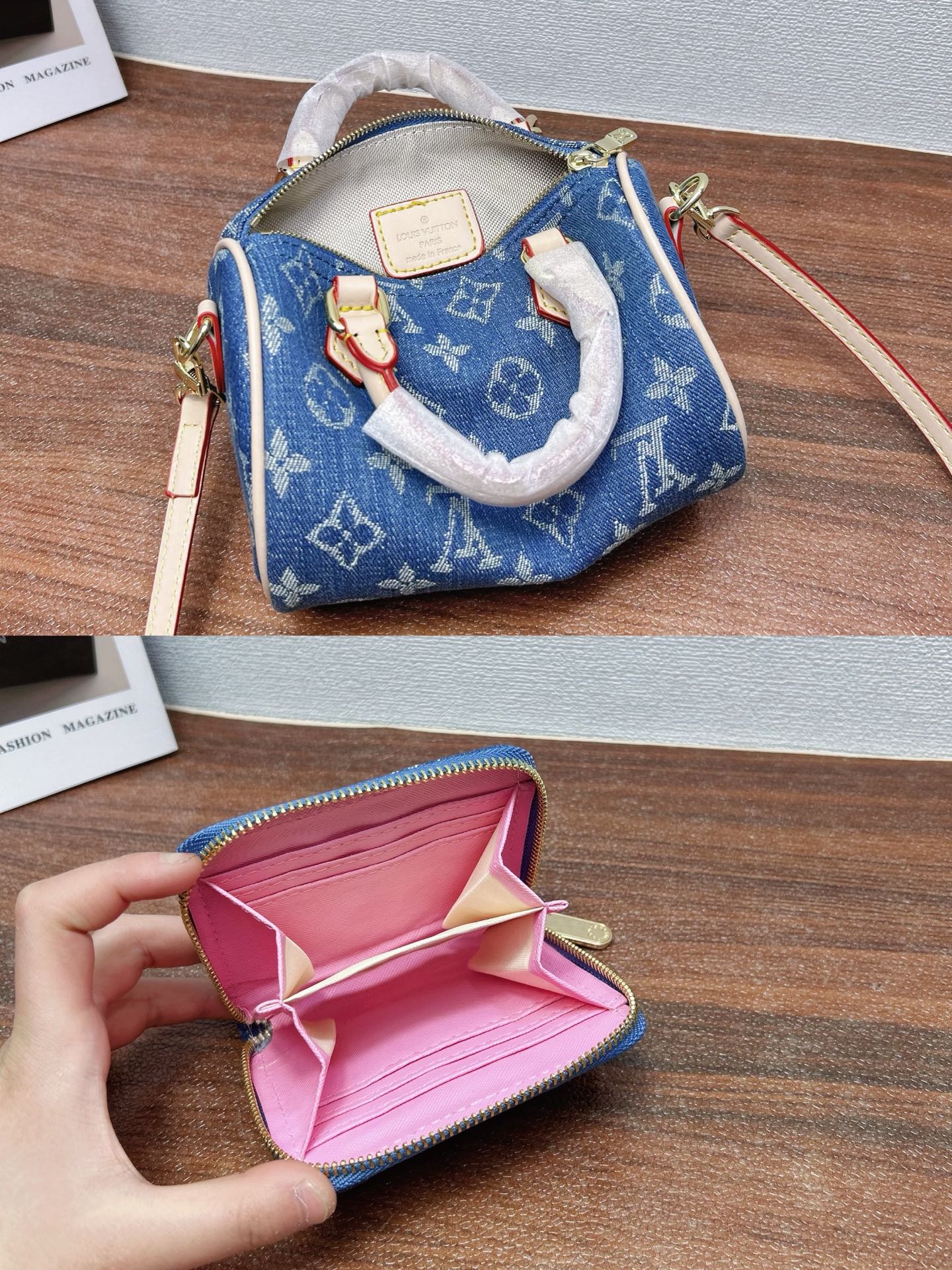 P200
三件套 lv
牛角包+枕头包+钱包 3件套组合

尺寸：大30x16cm，中16x13cm，小12x10cm.