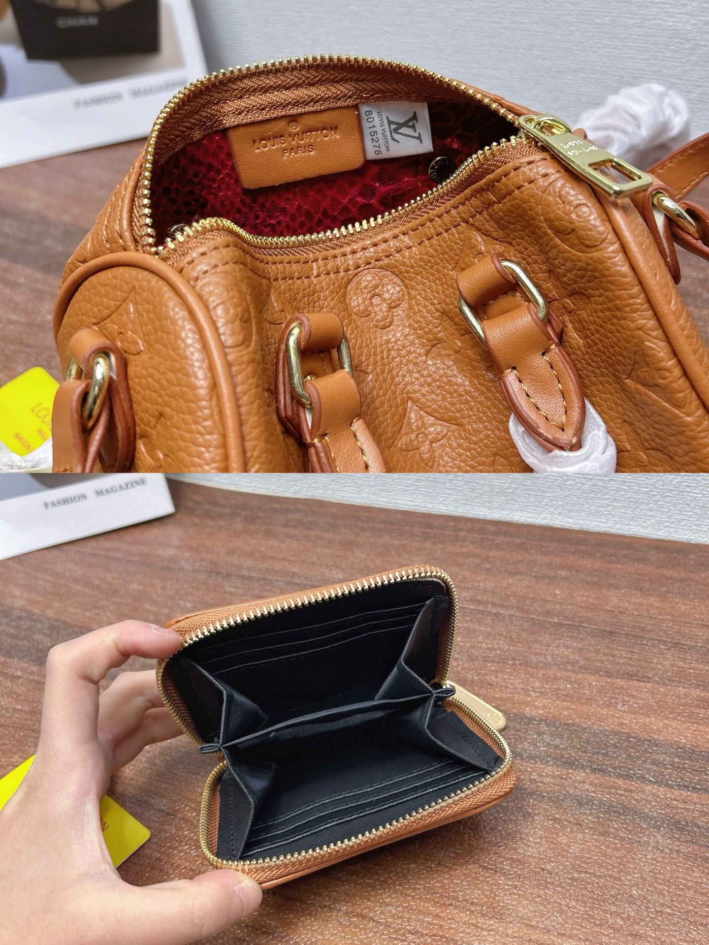 P200
三件套 LV
焦糖压花抱抱包+枕头包+钱包3件套组合

尺寸：大26x20cm，中16x13cm，小11x10cm.