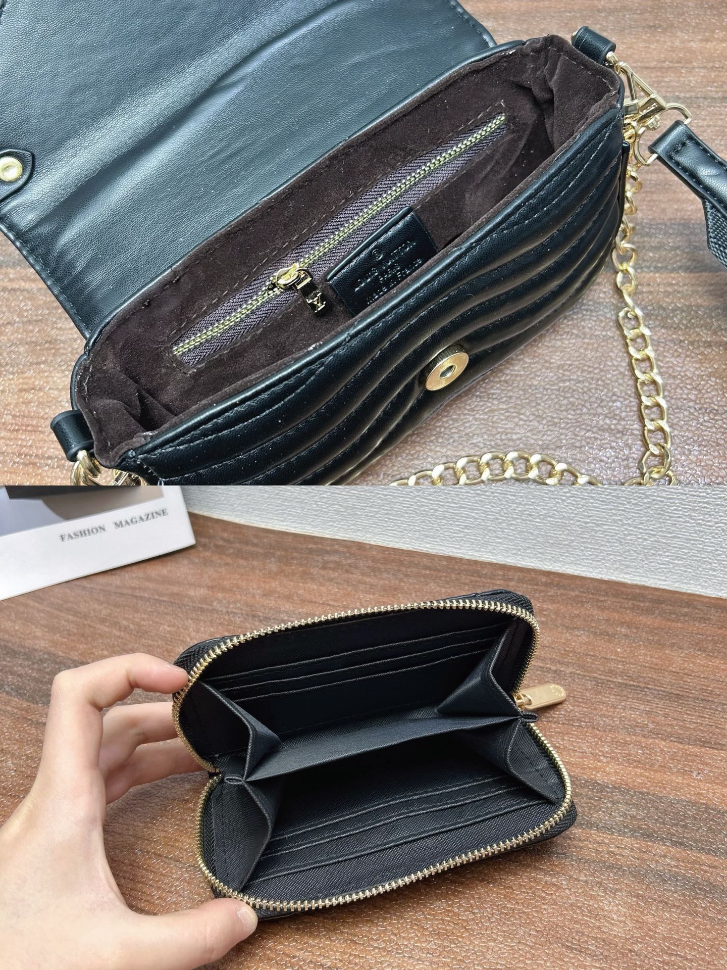 P160
三件套 Lv
购物袋+链条斜挎包+钱包 3件套组合

尺寸：大42x29cm，中20x12cm，小14x8cm.