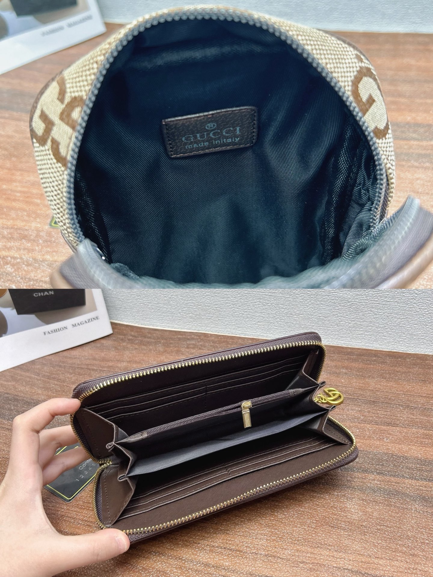 P160
三件套 古驰 gucci
购物袋+单肩斜挎包+钱包 3件套组合

尺寸：大37x26cm，中16x24cm，小20x11cm.