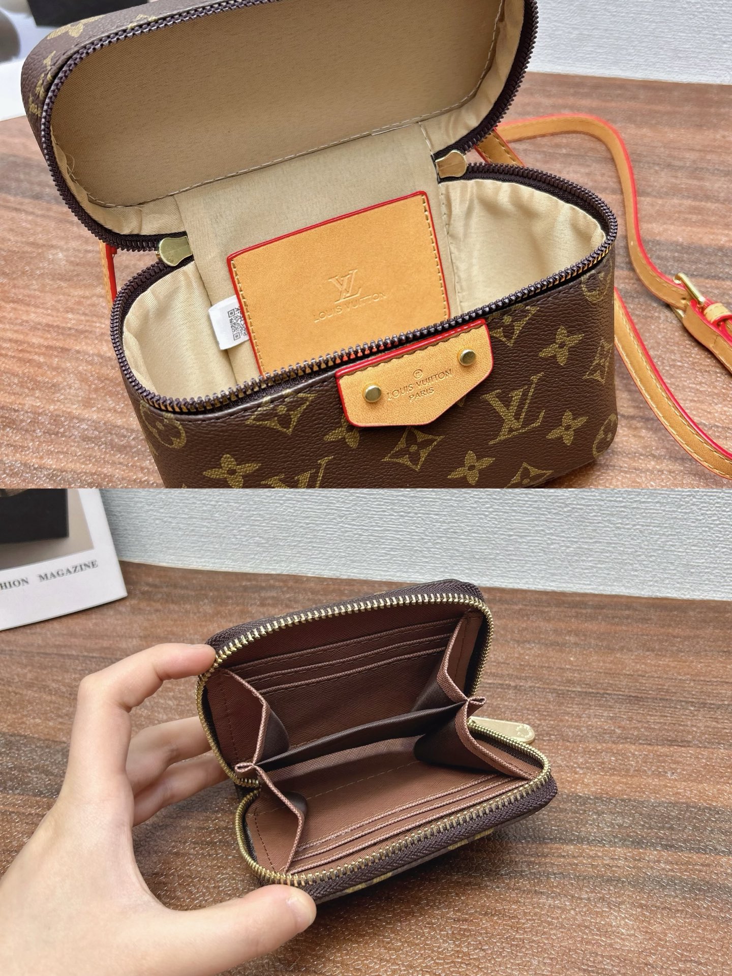  P160
三件套 lv
双肩包+化妆包+钱包 3件套组合
 
尺寸：大29x22cm，中18x13cm，小11x10cm.