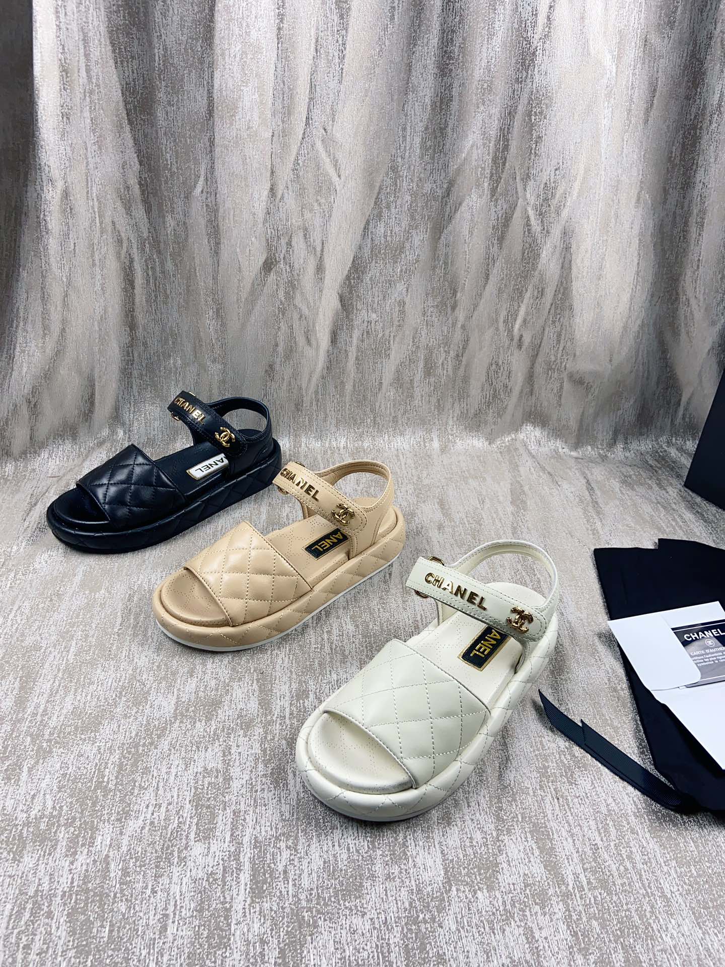 Chanel AAAAA
 Shoes Loafers Sandals Slippers Gold Hardware Cowhide Sheepskin Spring Collection Vintage