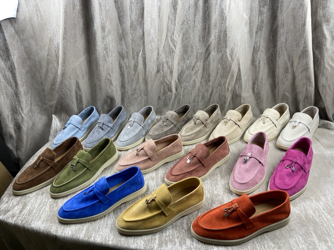 Loro Piana Skateboard Shoes Loafers Single Layer Shoes Sewing Rubber Sheepskin Fashion Low Tops