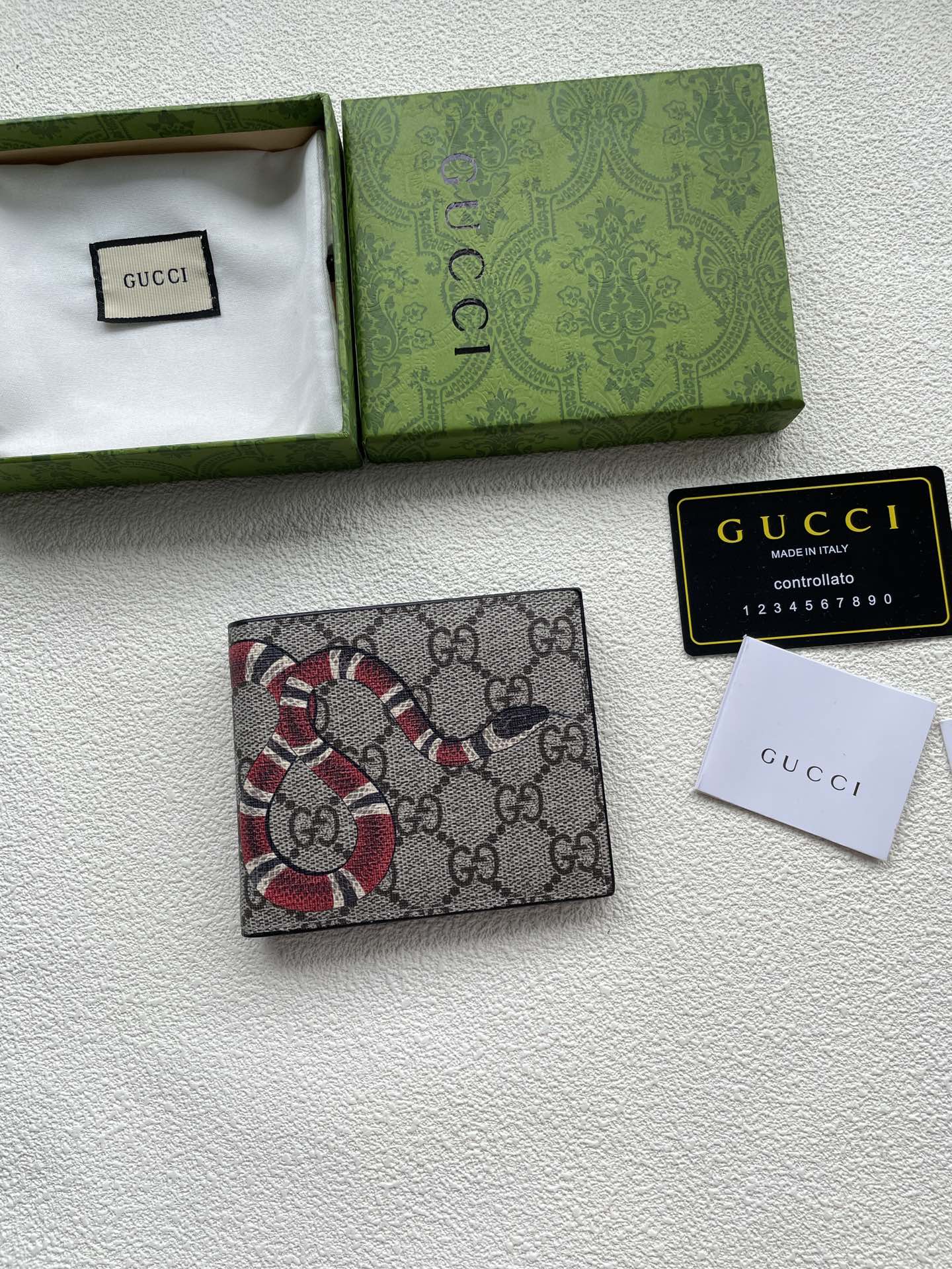 Mejor imitación
 Gucci AAAA
 Monederos Negro Color café Impresión Cloruro de polivinilo