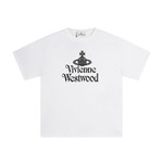 Vivienne Westwood Clothing T-Shirt Black White Printing Short Sleeve