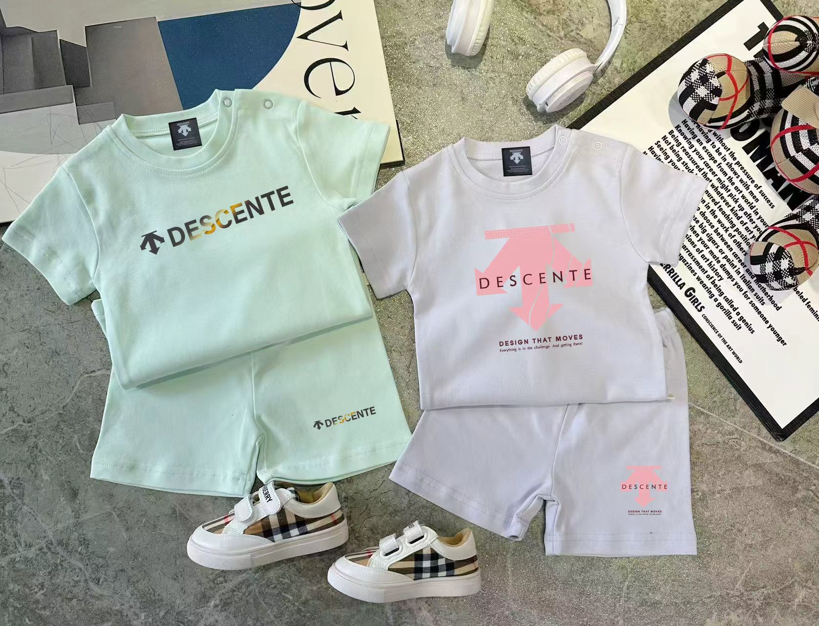 Conjunto de verano para bebé Descente @105 sin menos, múltiples estilos y colores, para niños y niñas, tela personaliza…