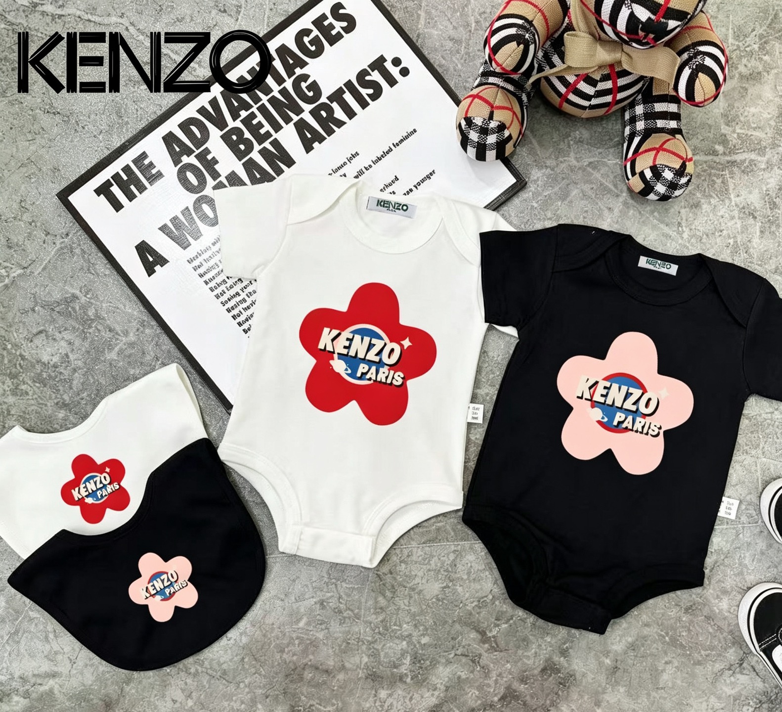 Set de babero y pañal para bebé K@95 Tela personalizada, suave y cómoda. En verano, los bebés sudan mucho. Este tipo de…