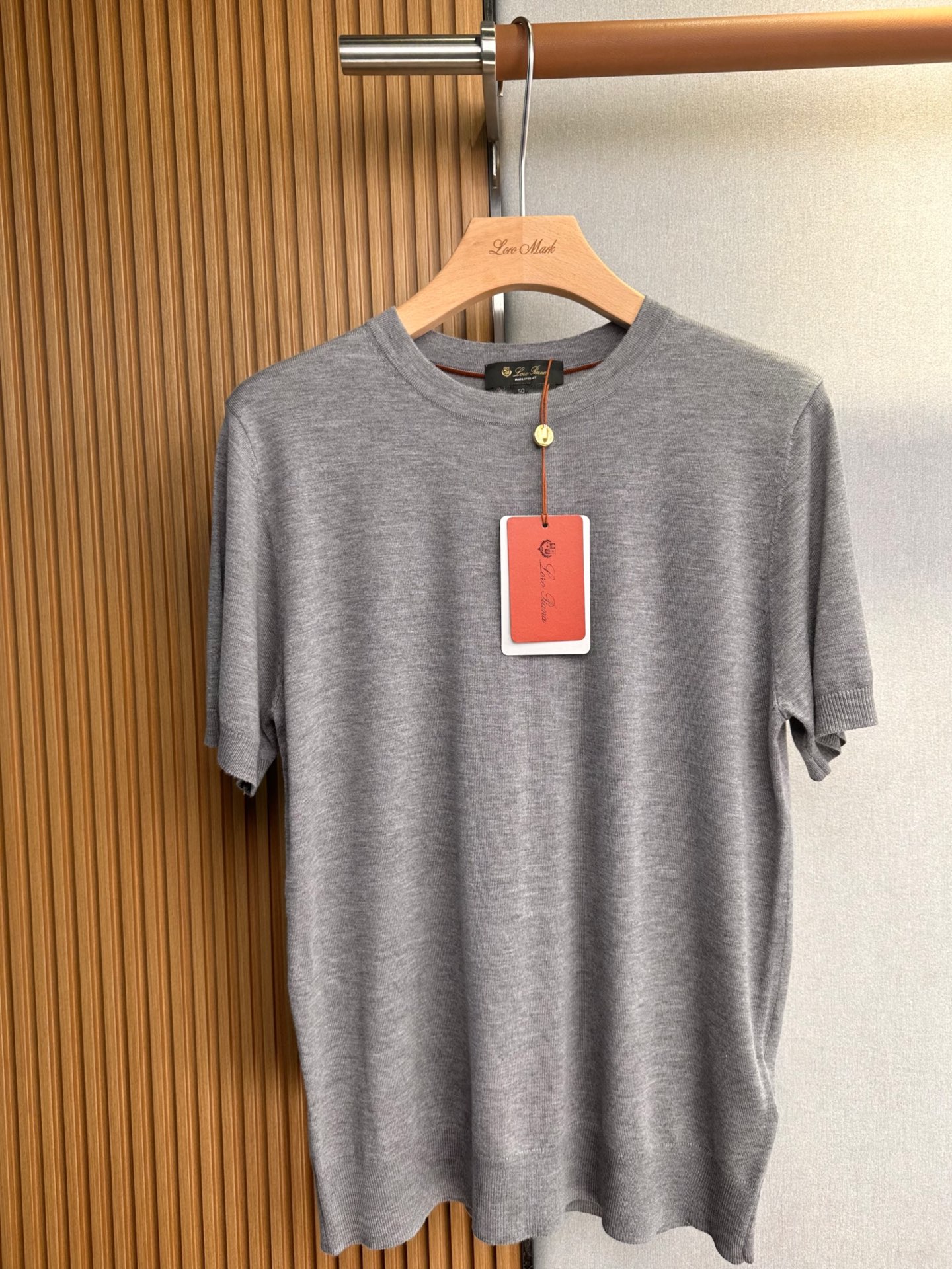 Loro Piana Icewish Camiseta de Manga Corta de Lana Merino de Primera Calidad