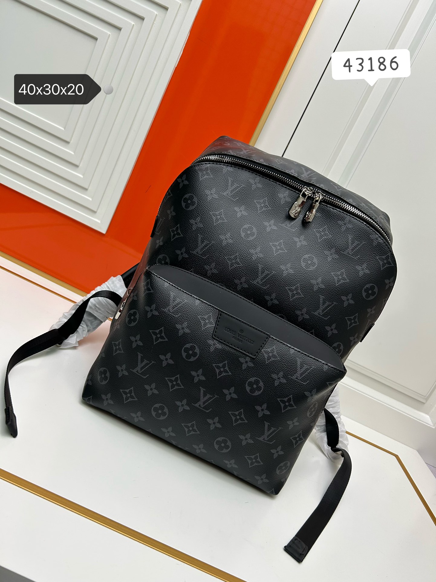 Louis Vuitton Taschen Rucksack Monogram Eclipse Leinwand Rindsleder Gewebe Lässig M43186