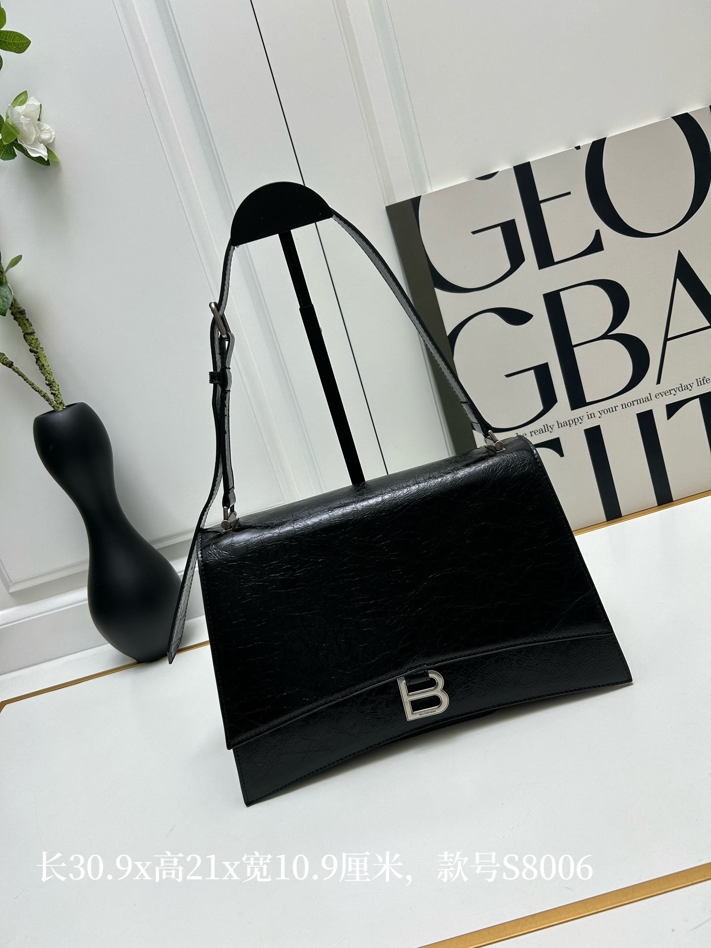Balenciaga Crossbody & Shoulder Bags Black Calfskin Cowhide Winter Collection Chains