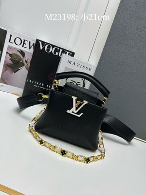 Louis Vuitton LV Capucines AAAA Bags Handbags Gold Hardware Taurillon Chains M23198