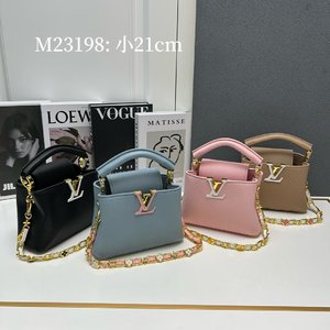 Louis Vuitton LV Capucines Bags Handbags Gold Hardware Taurillon Chains M23198