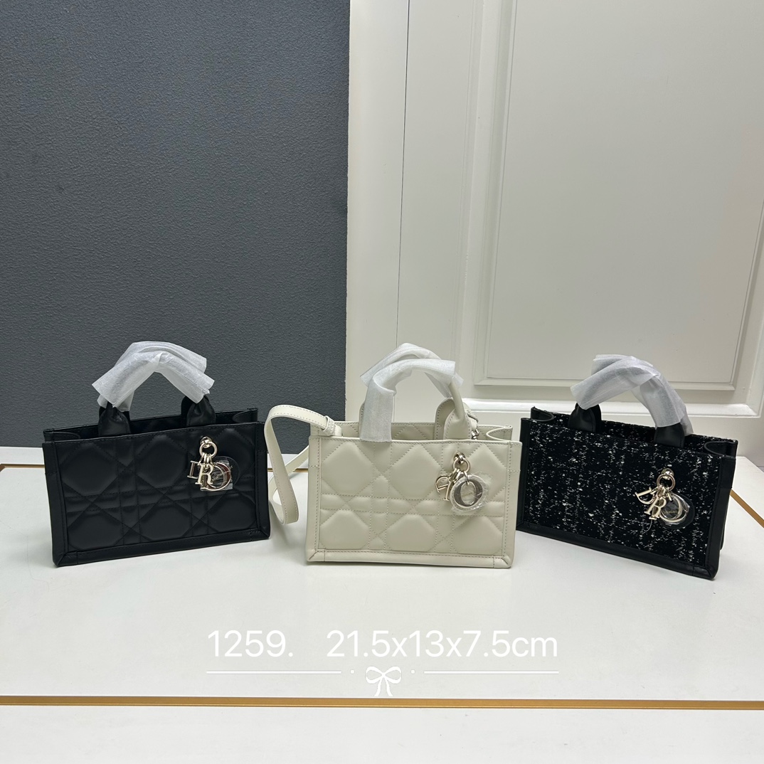 Dior Book Tote Handbags Tote Bags Blue Gold Embroidery Cowhide Mini