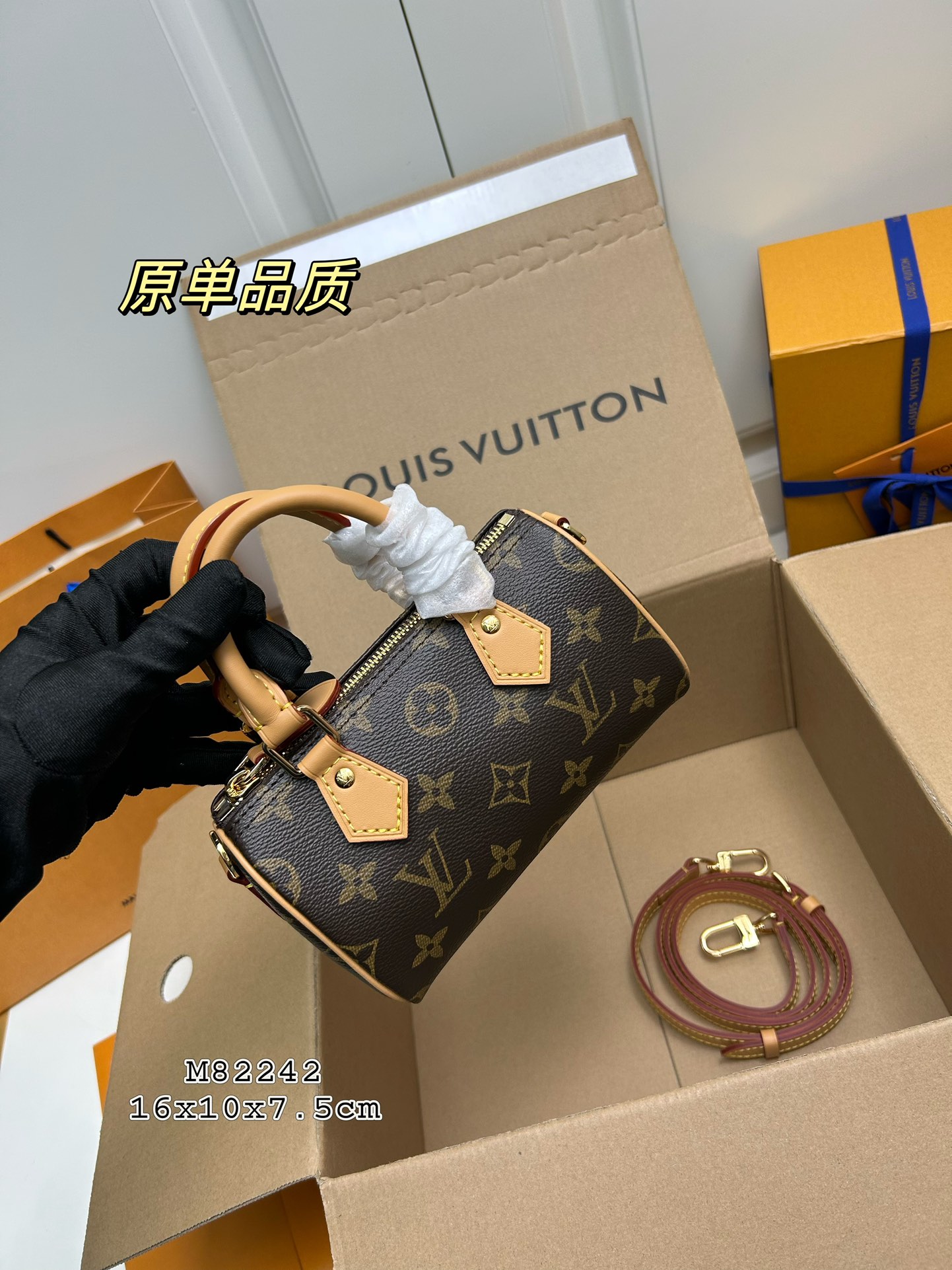 لويس فيتون LV Speedy حقيبة حقيبة يد قماش M82242