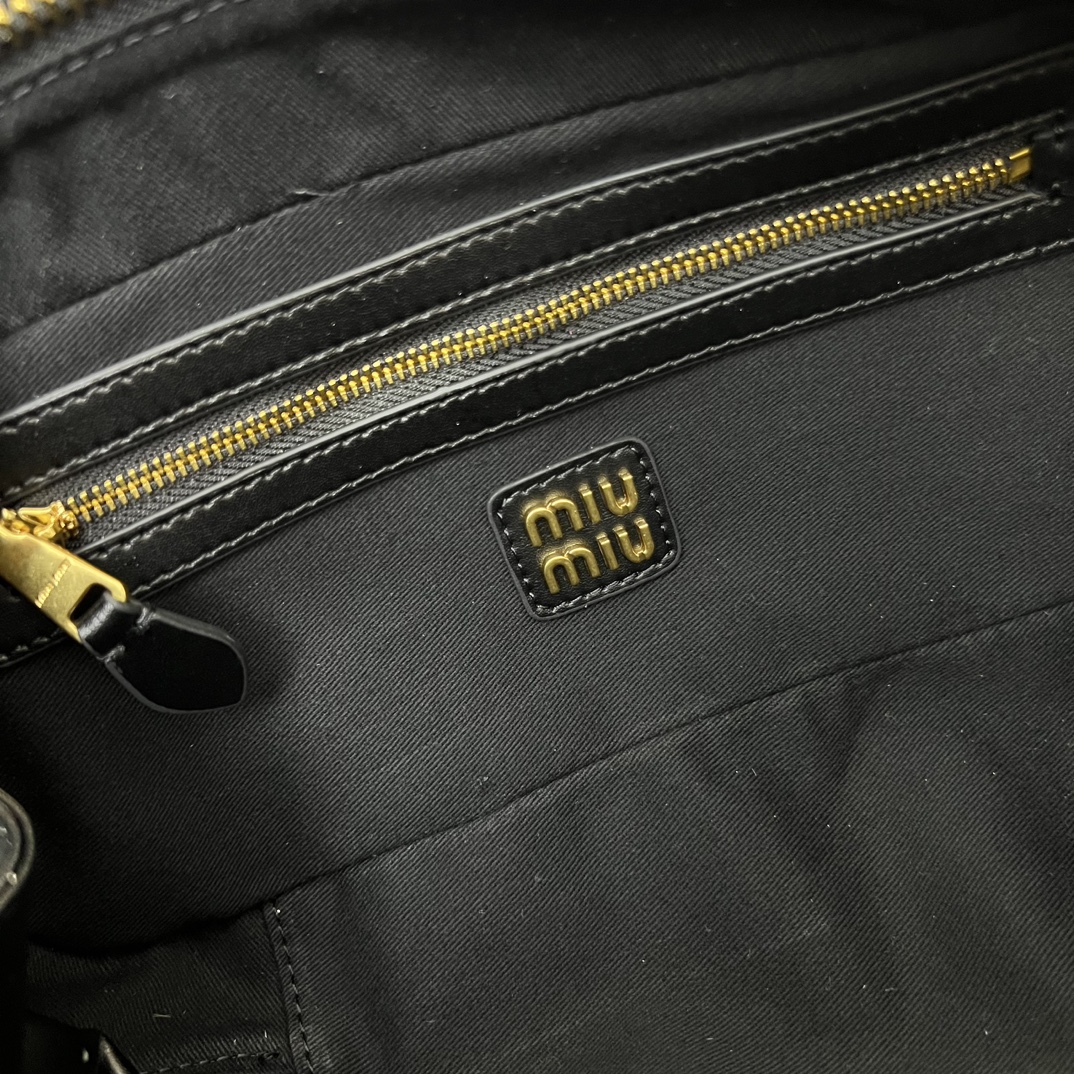 Miu Miu Bowling Bag in Checkered Wool with Leather Trim, 28x12x9cm 9 i1731812849 2534 0