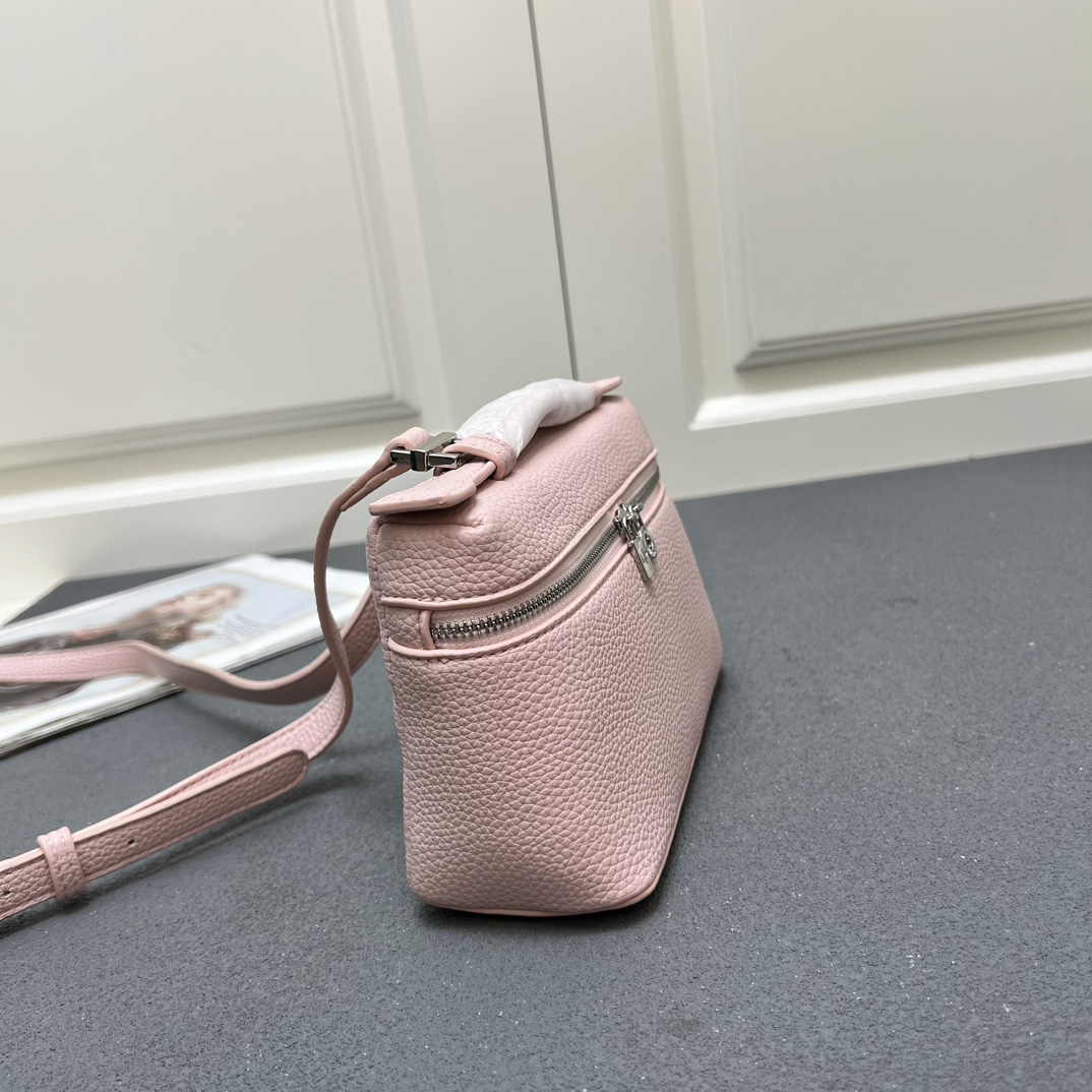 Elegant Pink Leather Lunch Box Bag with Shoulder Strap - 19.5x6.5x12cm 4 i1740370110 2228 1