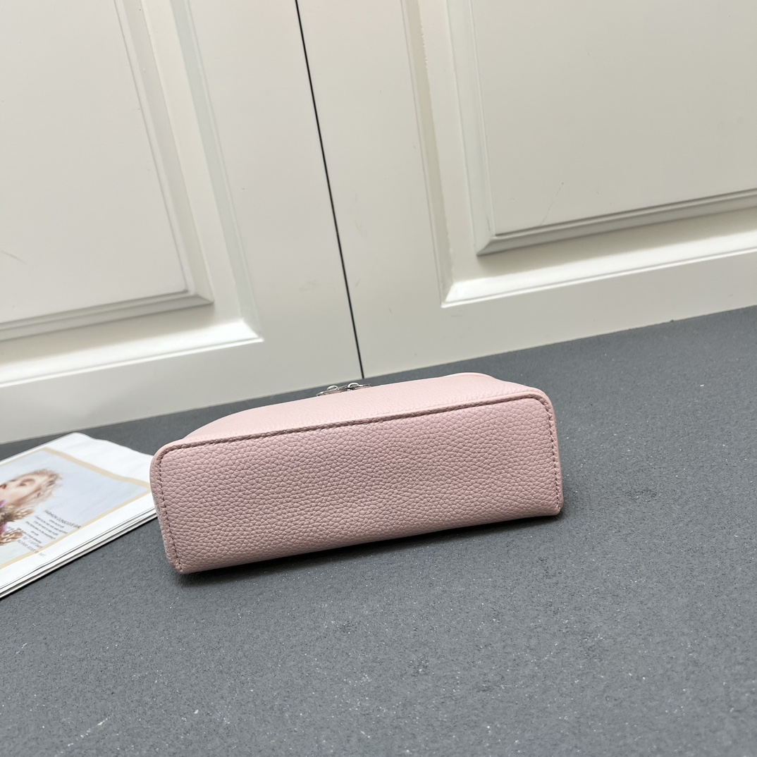 Elegant Pink Leather Lunch Box Bag with Shoulder Strap - 19.5x6.5x12cm 8 i1740370110 7115 2