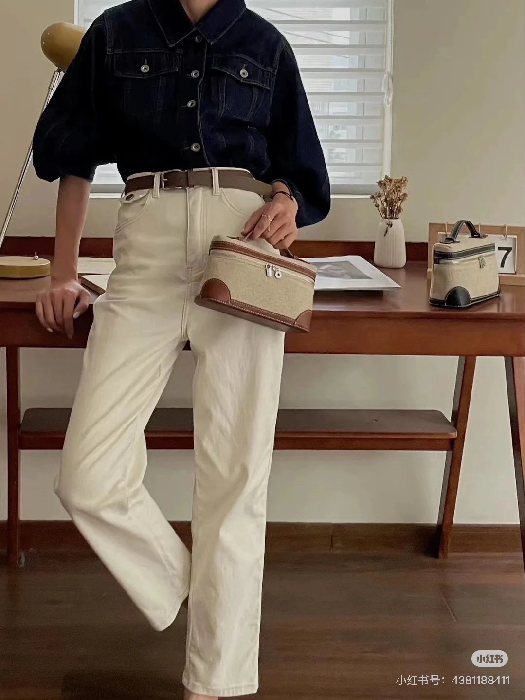 Canvas & Leather Lunch Box Bag with Shoulder Strap, 19.5cm 12 i1740370364 3885 9