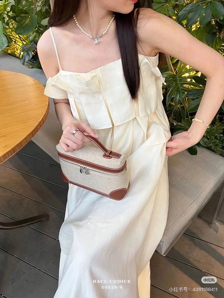 Canvas & Leather Lunch Box Bag with Shoulder Strap, 19.5cm 13 i1740370364 5754 10