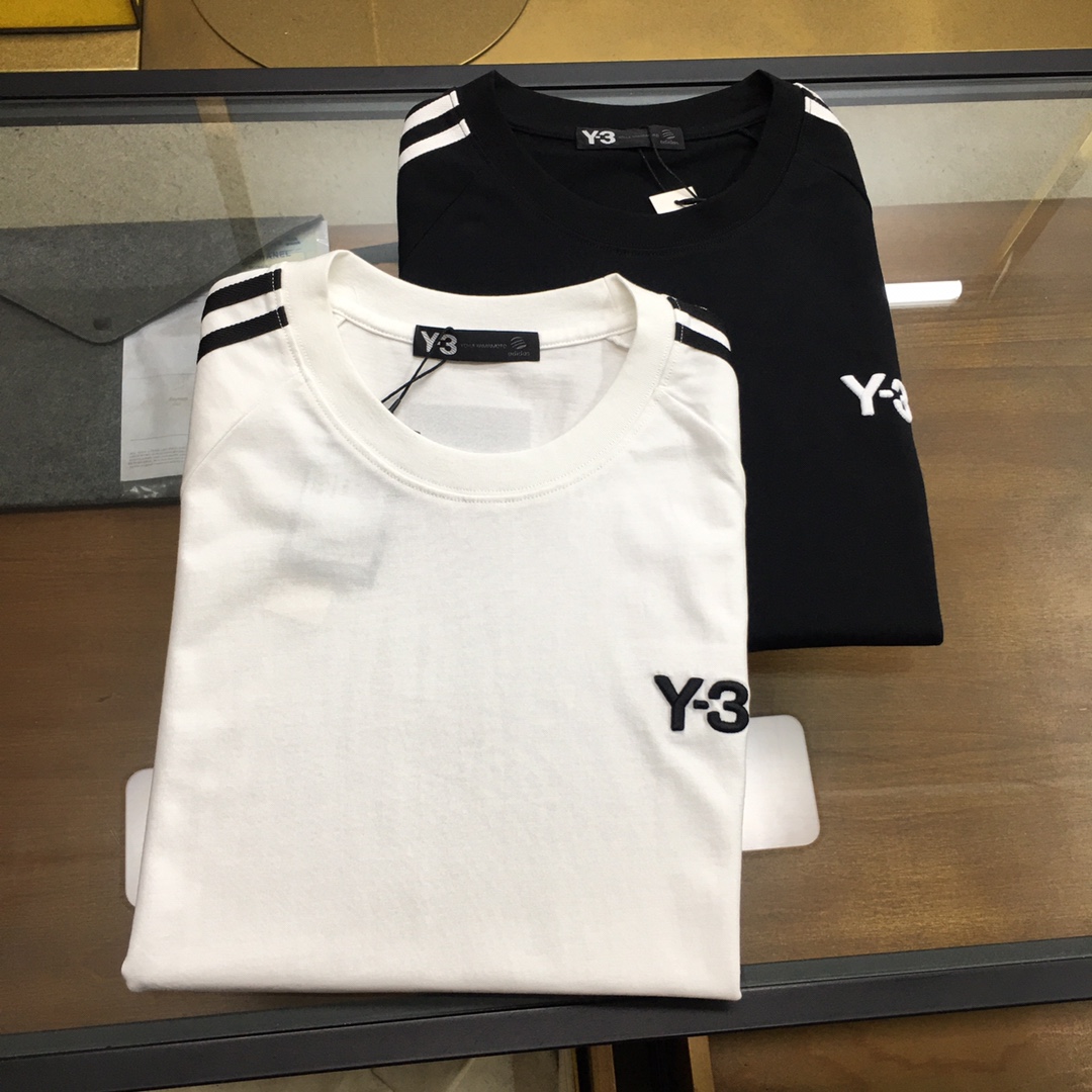 Y-3 Kleding T-Shirt Winkel goedkope hoge kwaliteit 1: 1 replica
 Zwart Wit Unisex Katoen Lente/Zomercollectie Fashion Korte mouw