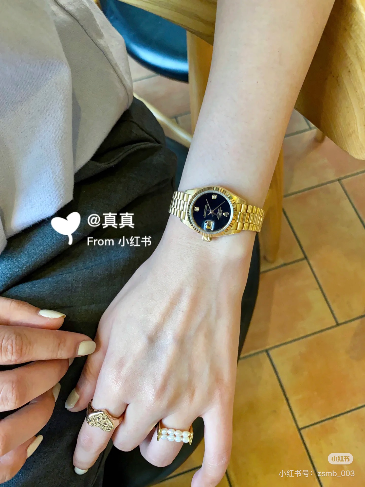 Rolex Datejust gold with black dial 26mm Women's Automatic