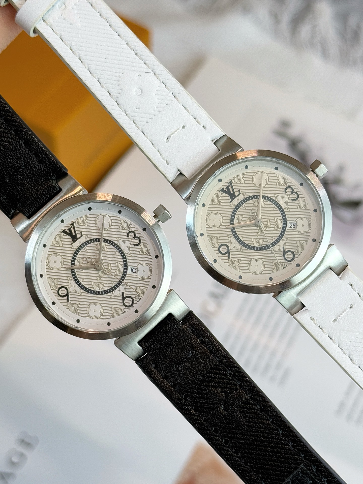 Louis Vuitton Tambour Slim Watch, 34mm Stainless Steel Case & Black Leather Strap 7 i1757491895114 2007 0 0