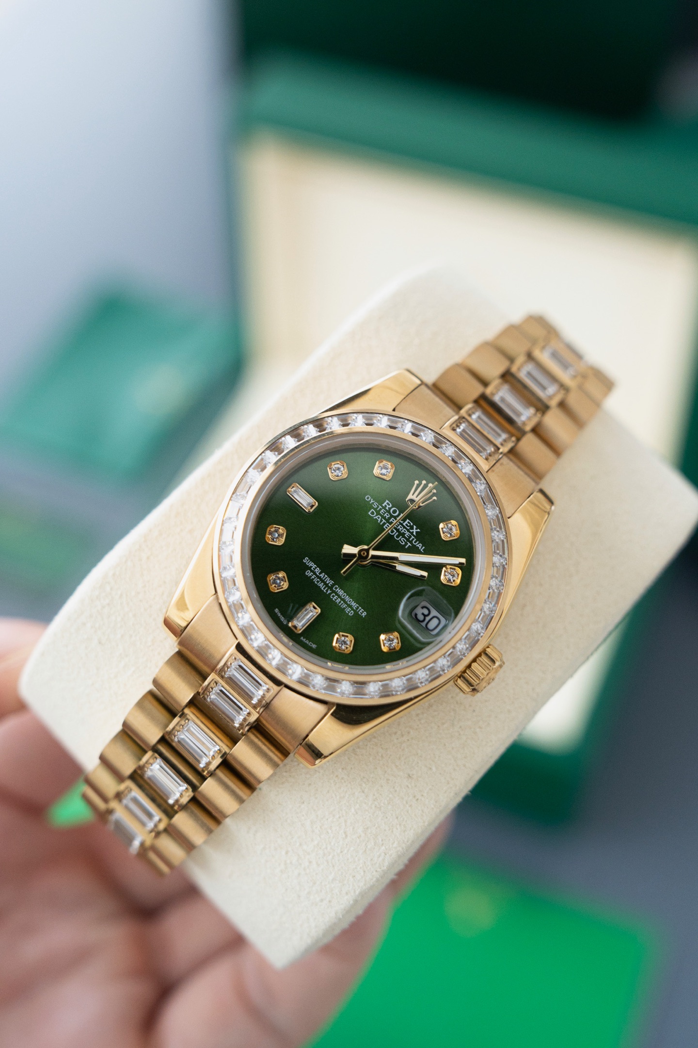Rolex Watches The bezel is set with square diamonds The strap is set with square diamonds] — photo 2
