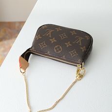 【顶级品质】 M58009 老花 本款Mini Pochette Accessoires手拿包采用柔软Monogram帆 【顶级品质】 M58009 老花 本款Mini Pochette Accessoires手拿包采用柔软Monogram帆