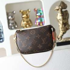 【顶级品质】 M58009 老花 本款Mini Pochette Accessoires手拿包采用柔软Monogram帆 【顶级品质】 M58009 老花 本款Mini Pochette Accessoires手拿包采用柔软Monogram帆