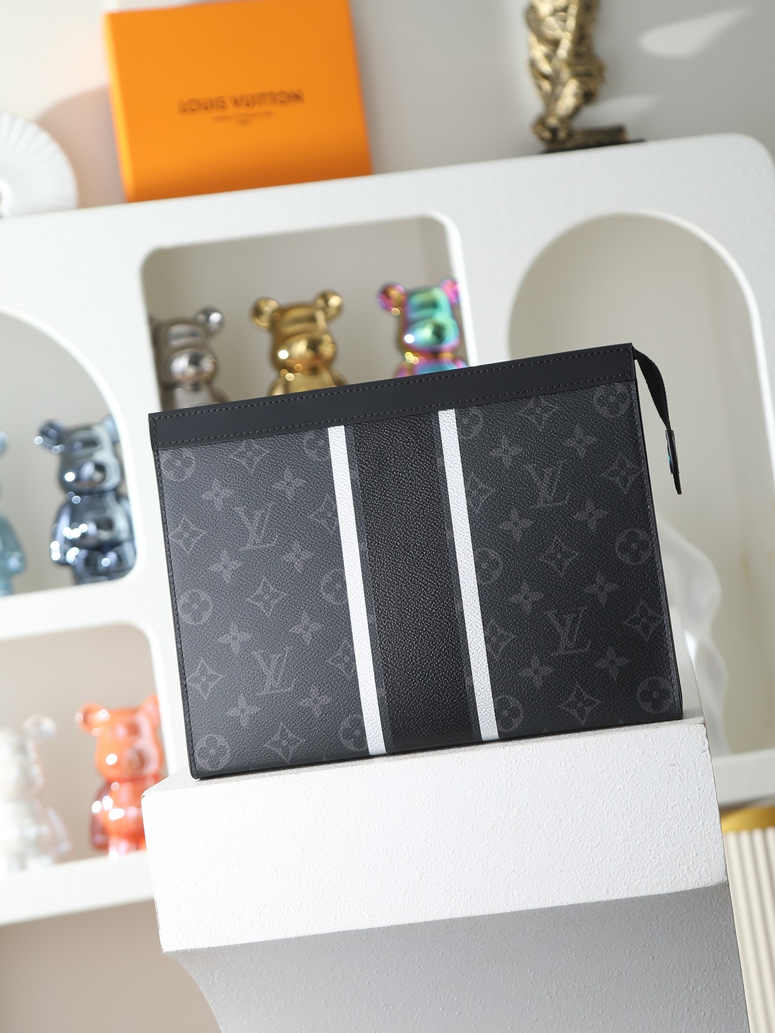 【顶级品质】M64440 条纹此款与日本设计师藤原浩合作设计的Pochette Voyage 融汇品牌传