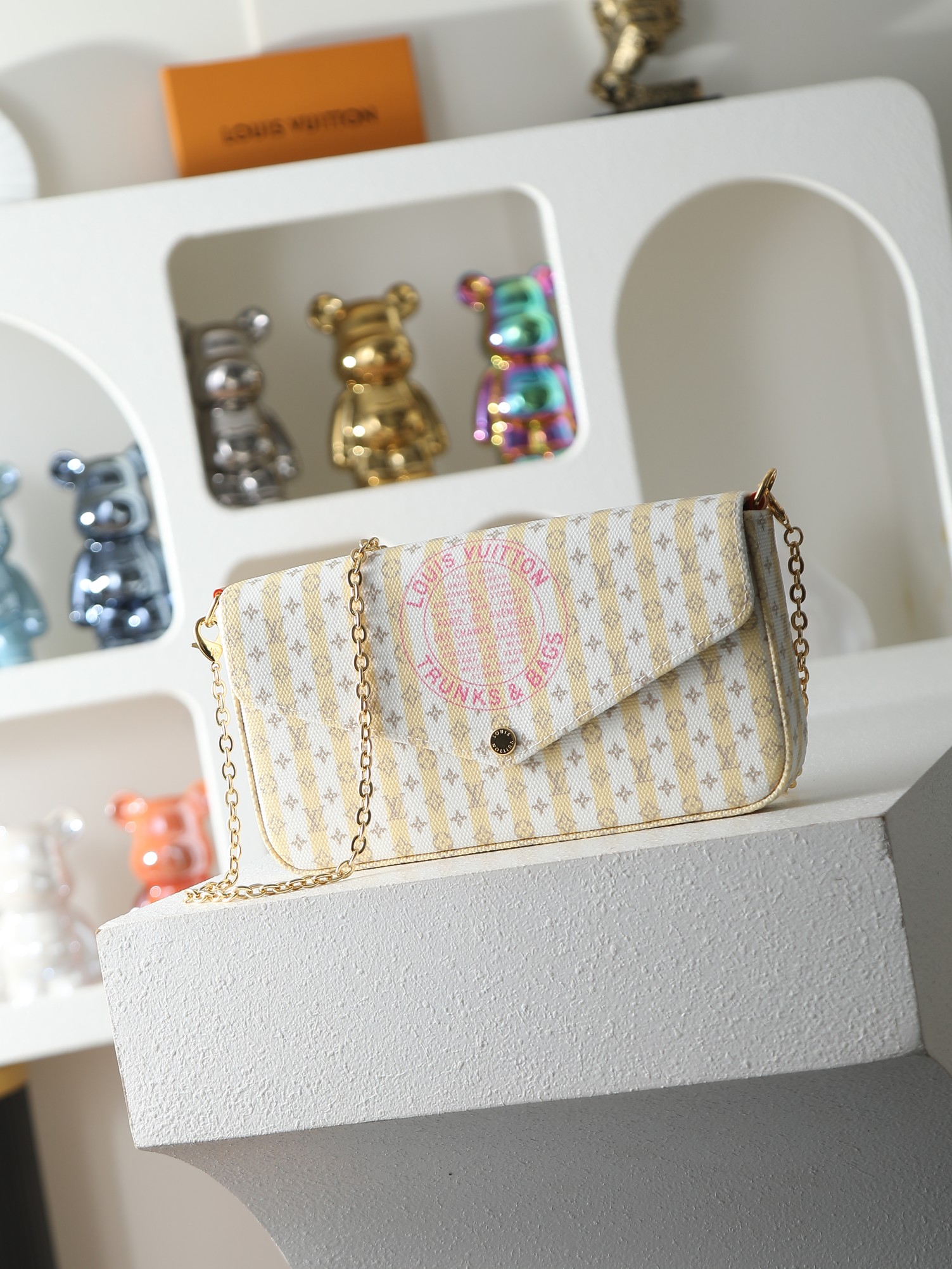 【顶级品质】M29741 LOUIS VUITTON Pochette Felicie品牌字母印花涂层帆