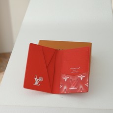 【顶级品质】M28622 橙色鲜艳的单体冰块用与画布同系色的皮革衬里完成的卡盒“Organizer de 【顶级品质】M28622 橙色鲜艳的单体冰块用与画布同系色的皮革衬里完成的卡盒“Organizer de