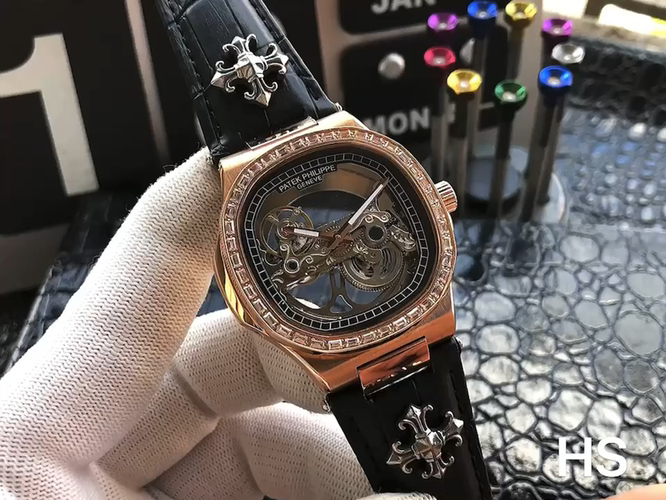 Patek Philippe Nautilus Luxury Men's Watch - Skeleton Dial, Leather Band