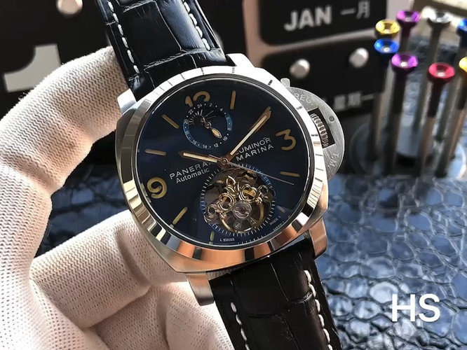 Panerai Men's Automatic Watch with Stainless Steel Case and Leather Band 1 Panerai Men's Automatic Watch with Stainless Steel Case and Leather Band