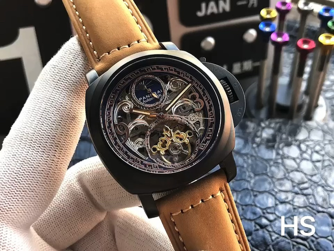 Panerai Men's Automatic Watch, Stainless Steel, Leather Band, 45mm Diameter 1 Panerai Men's Automatic Watch, Stainless Steel, Leather Band, 45mm Diameter