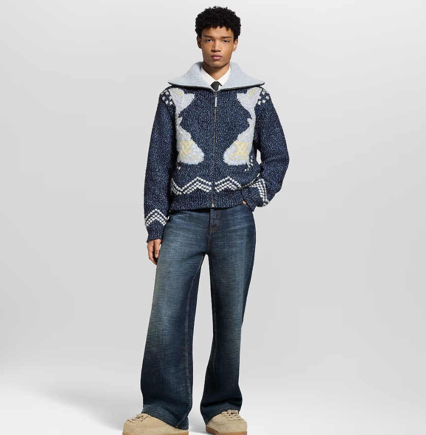 Louis Vuitton Wool Blend Zip-Up Cardigan with Koi Fish and Cherry Blossom 4 i1755595927532 713 0 3