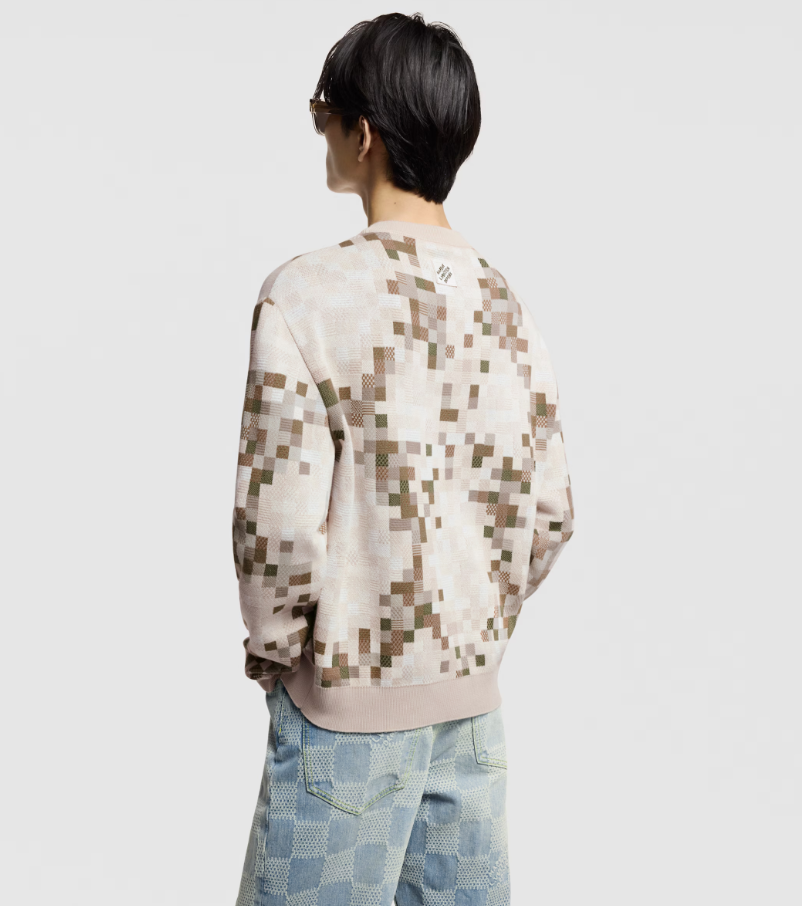 Louis Vuitton Snakoflage Jacquard Cotton Crewneck Sweater in Beige 12 i1755596047800 4155 0 2