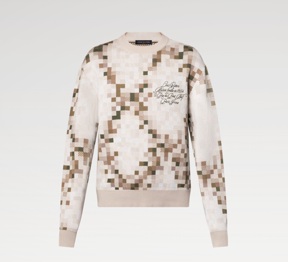 Louis Vuitton Snakoflage Jacquard Cotton Crewneck Sweater in Beige 10 i1755596047801 1040 0 0