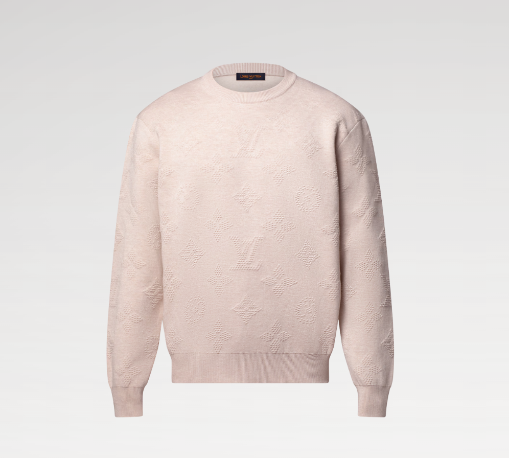Louis Vuitton Safari Monogram Embossed Cotton Knit Pullover Sweater 1 i1755596100070 9241 0 0