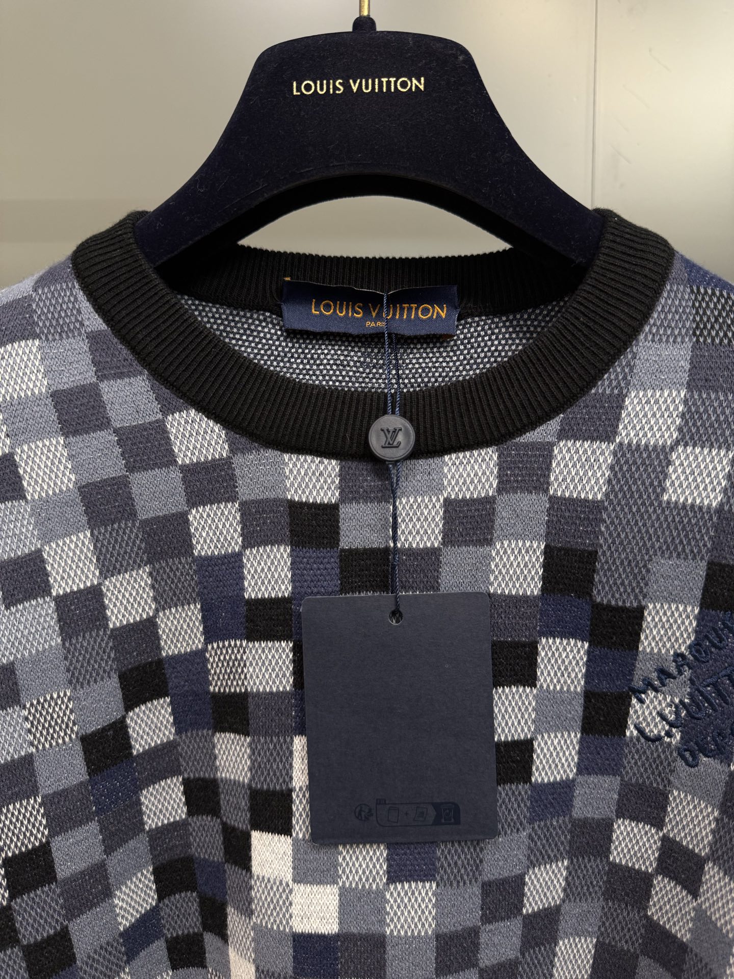 Louis Vuitton Damier Jacquard Cotton Sweater, Long Sleeve Pullover 6 i1755606414788 8345 0 4