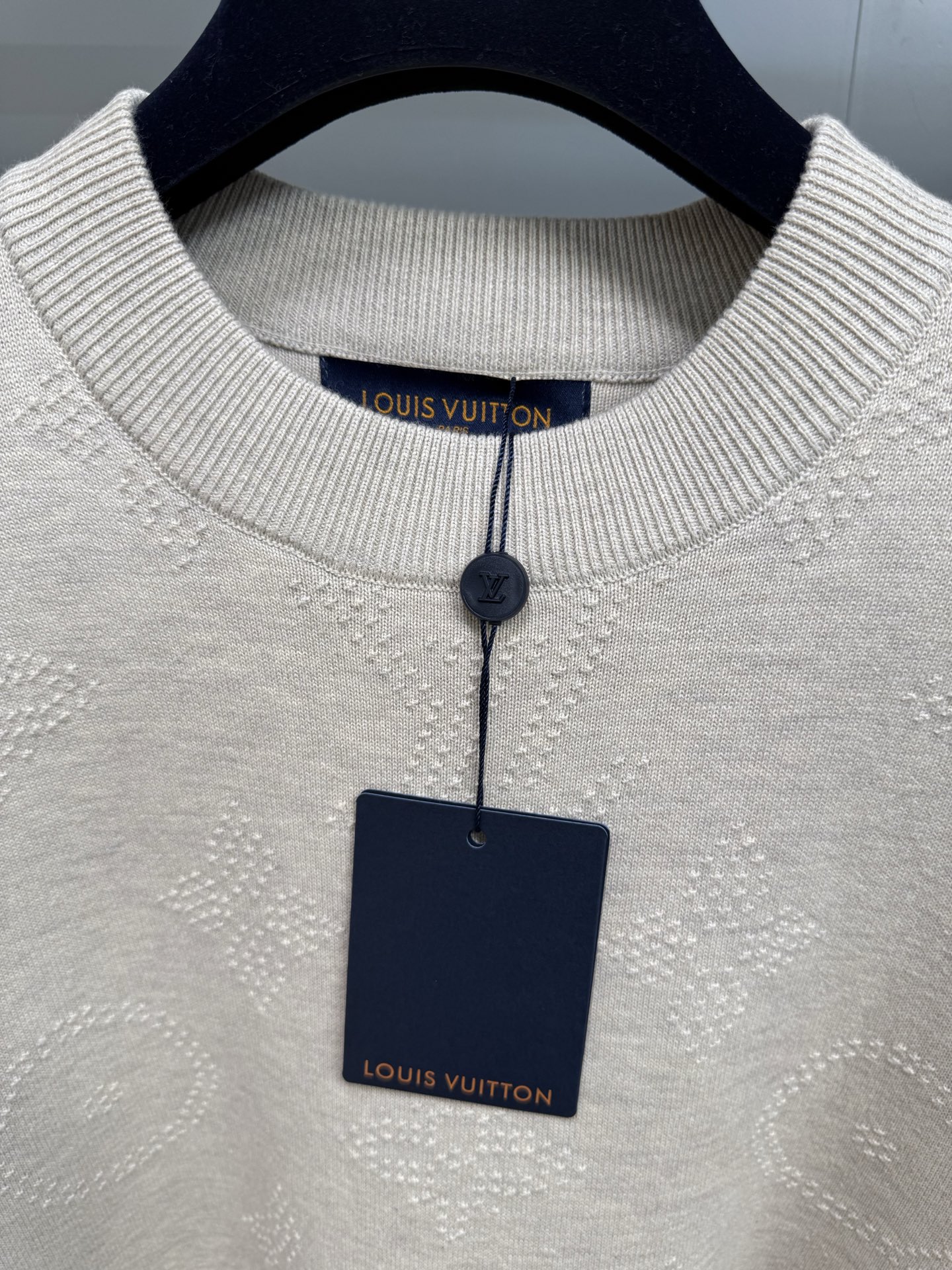 Louis Vuitton Safari Monogram Cotton Knit Sweater, Light Beige, Standard Fit 3 i1755606434046 2119 0 2