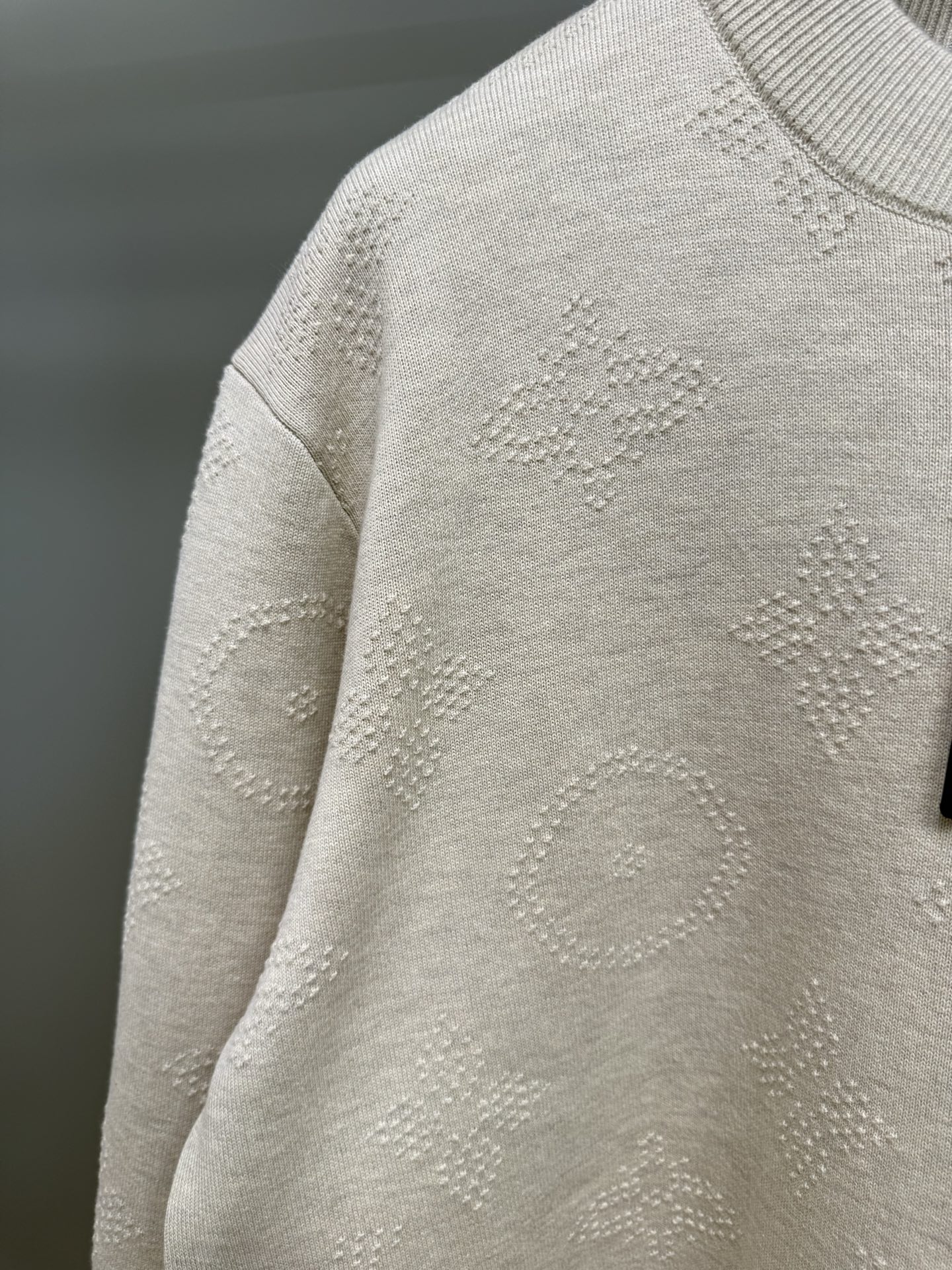 Louis Vuitton Safari Monogram Cotton Knit Sweater, Light Beige, Standard Fit 5 i1755606434086 6540 0 5